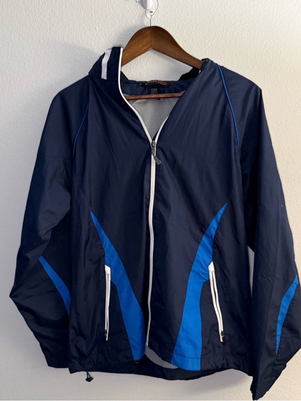 Women’s Navy Windbreaker Jacket with Blue Accents
